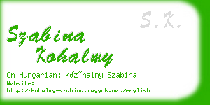 szabina kohalmy business card